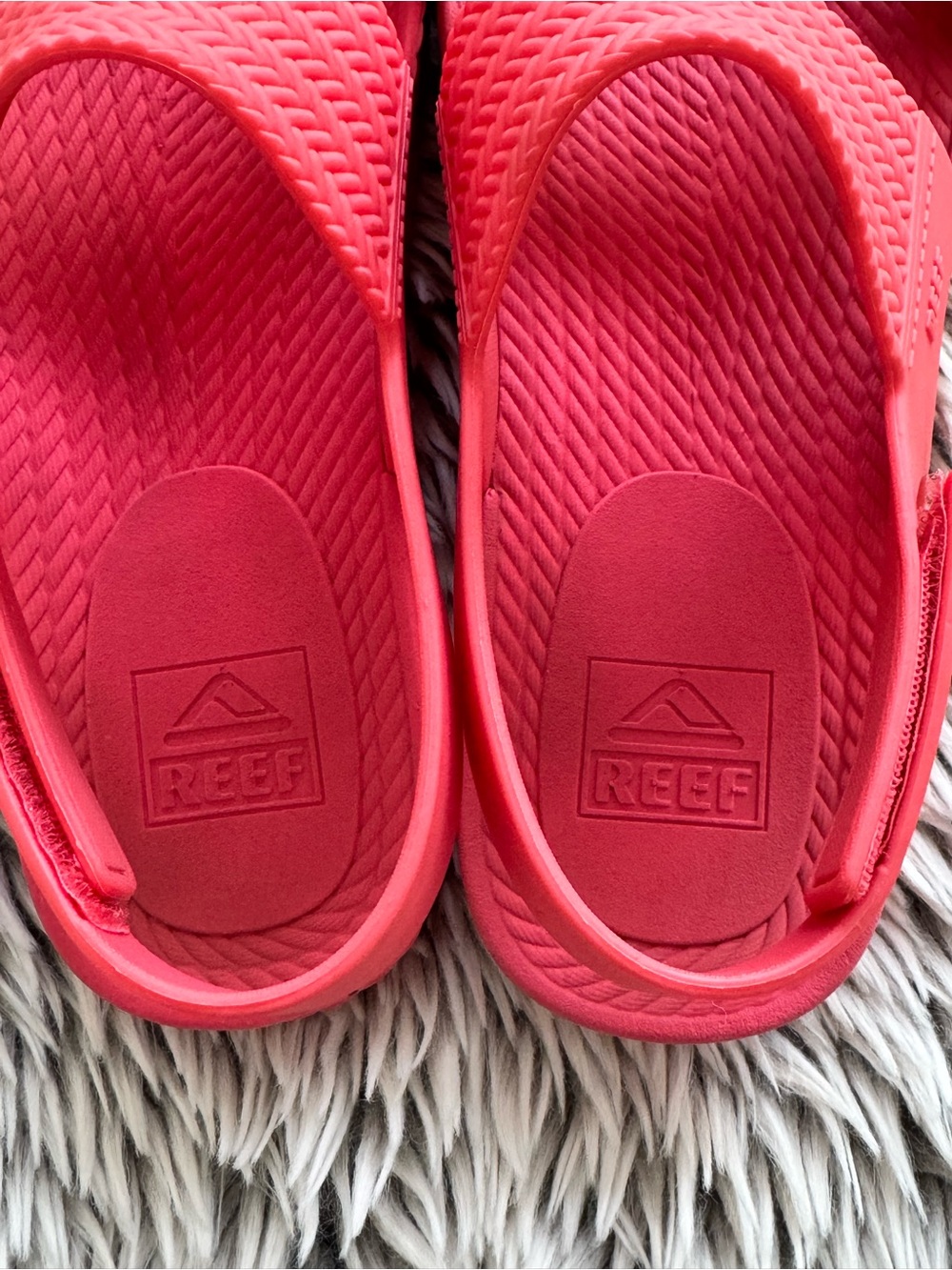 REEF Women’s Coral Red Dual-Strap Slide Sandals with Heel Strap - Picture 6 of 7